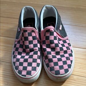 Vans Checkered Pink and Black Sneakers women size 7